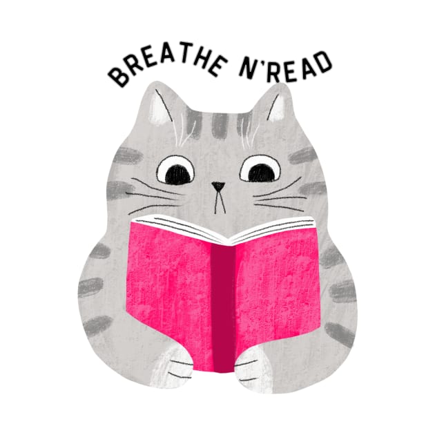 Breathe N Read Cat Sticker by PodX Designs 