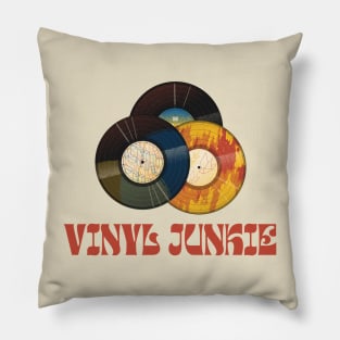 Vinyl Junkie Tee Design Pillow