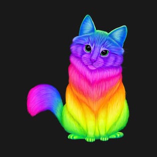 Neon Rainbow cat T-Shirt