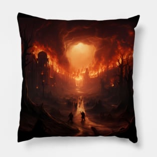 Landscape Of Big Fire In Fantasy World Pillow