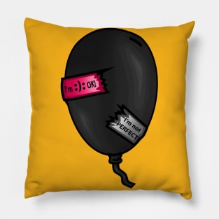 Imperfect Black Balloon - I am not Perfect Pillow