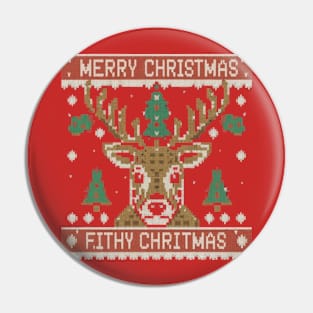 Merry Christmas Filthy Animal  Sweater Pin