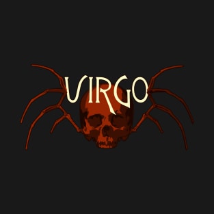 Red Virgo Virgin Skull with Skeleton Wings Zodiac Totem Shirt T-Shirt