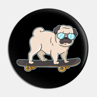 Skater Pug Pin