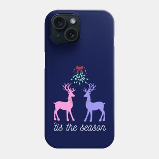 'tis the season two reindeer under the misteltoe Phone Case