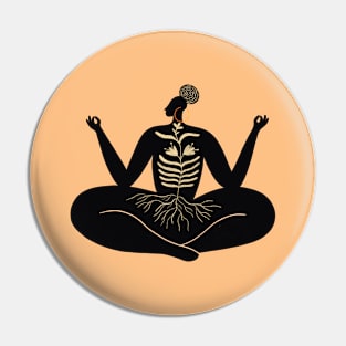 Meditation yoga pose illustration Pin