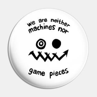 Maru Hoodie Black Back Logo Design we are neither machines nor game pieces from Heavenly Delusion or Tengoku Daimakyou Anime and Manga Character Pin