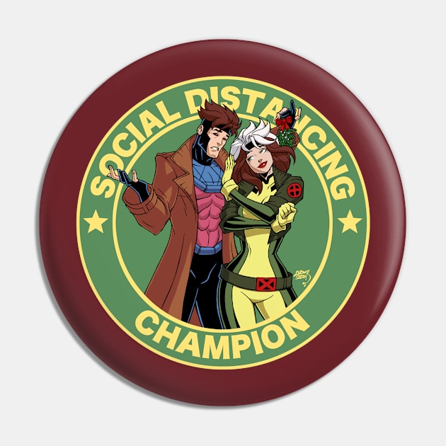 Socially Distancing Mistletoe Pin by artoflucas