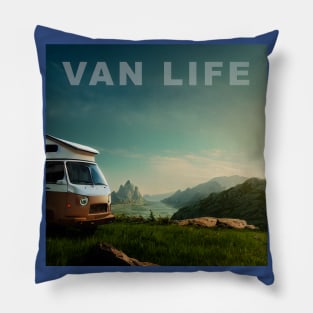 Van Life Camper RV Outdoors in Nature Pillow