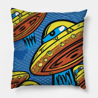 Abstract retro futuristic illustration Pillow