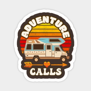 Funny Camping Adventure Calls Retro Camper Magnet