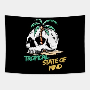 Tropical State of Mind Beach Skull Tapestry