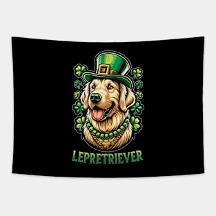 Irish American St Paddy's - St Patricks Day Golden Retriever Tapestry