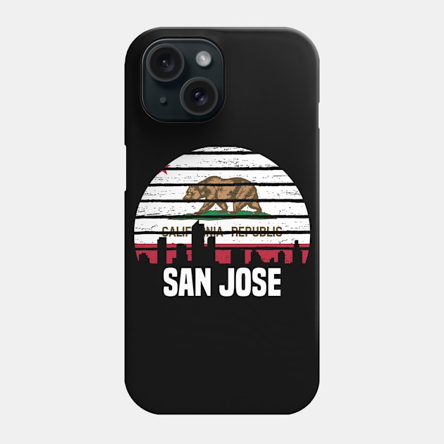 San Jose California CA Group City Silhouette Flag Phone Case by jkshirts