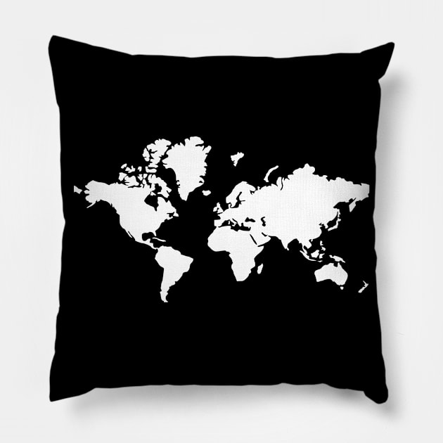 World Map Pillow by Designzz