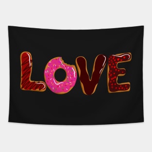 Love is Donuts Donut Lovers Tapestry