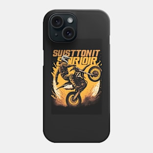 Dirt bike wheelie - orange Phone Case