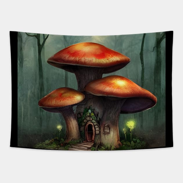 Mushroom house tapestry store