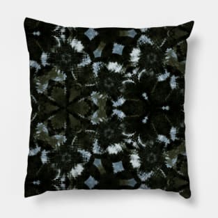 Black Goth Floral Daisy Pillow