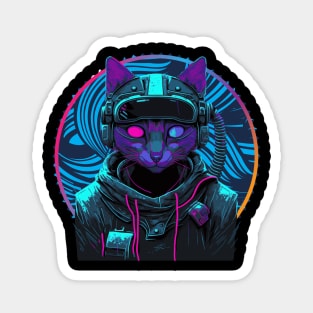 cyberpunk cat Magnet