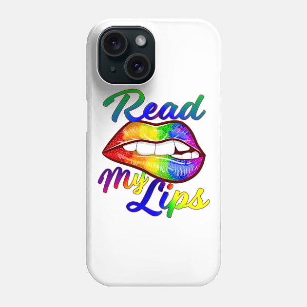 Read My Lips Fun Rainbow Lips Phone Case by SoCoolDesigns