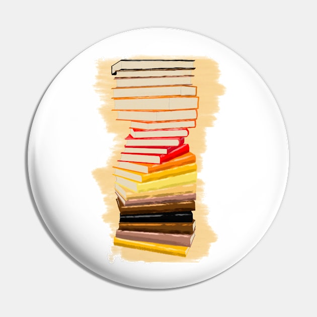 Warm Book Stack Pin by Fireflies2344