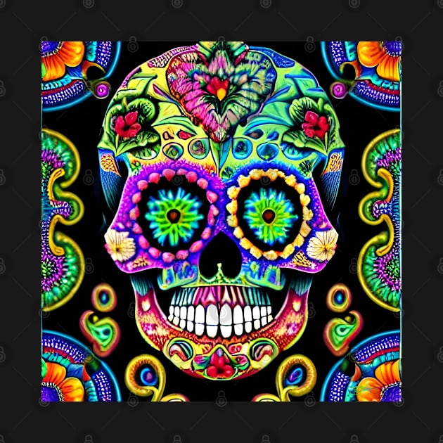 Trippy Sugar Skulls 11 by Benito Del Ray