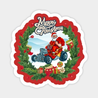 Santa driving A Hotrod Magnet