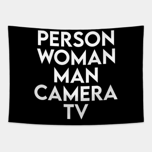 person woman man camera tv Tapestry