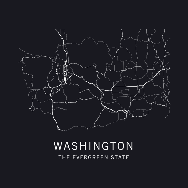 Washington State Road Map by ClarkStreetPress