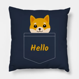 Hello Cute Shiba Inu In Your Pocket Pillow