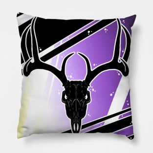 Non-Binary Pride Skull - Deer Pillow