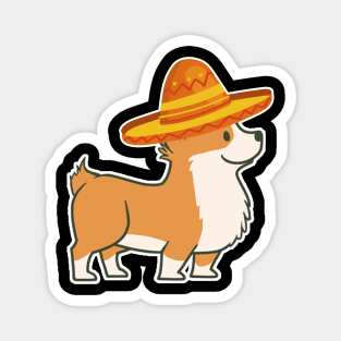 Cute dog corgi mexico cinco de mayo Magnet