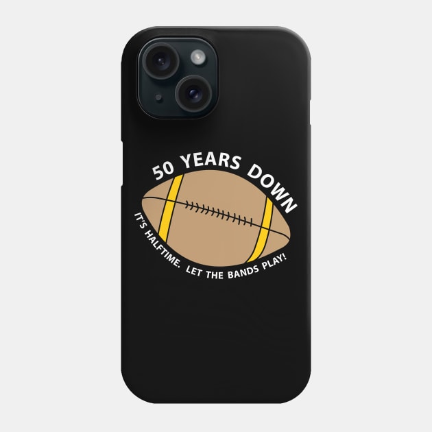 50th Birthday Football White Text Phone Case by Barthol Graphics