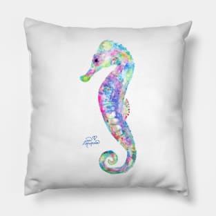 Seahorse watercolor Pillow