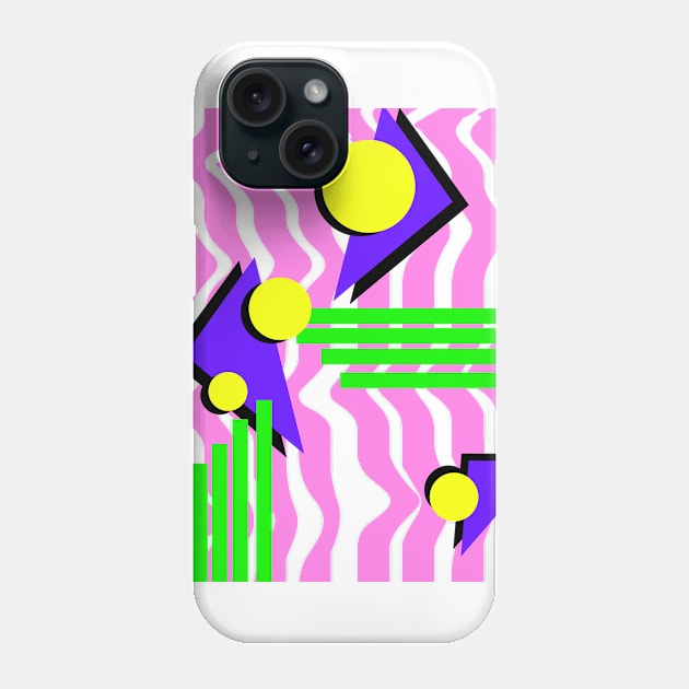 90's Vibrant Geometric Pattern T-Shirt Phone Case by lodesignshop