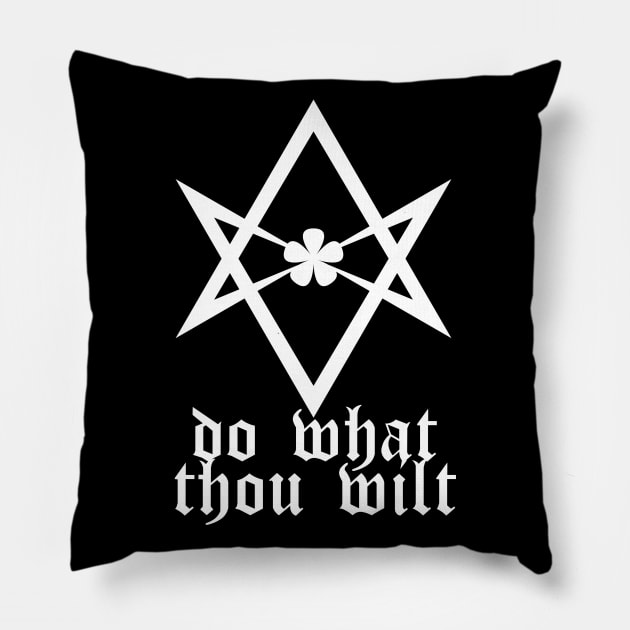 Do What Thou Wilt - Unicursal Hexagram Pillow by artpirate