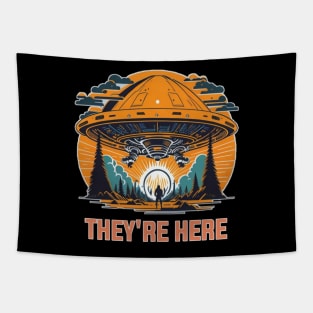 UFO and aliens are here Tapestry