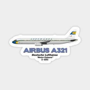 Airbus A321 - Deutsche Lufthansa "Retro Colours" Magnet