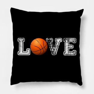 Basketball distressed ball t shirt cute dad mom love Pillow
