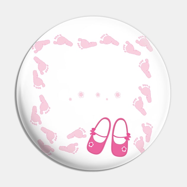 Pink baby shoes arrival card Pin by GULSENGUNEL