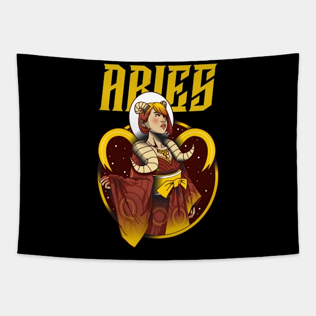 Aries / Zodiac Signs / Horoscope Tapestry by Redboy