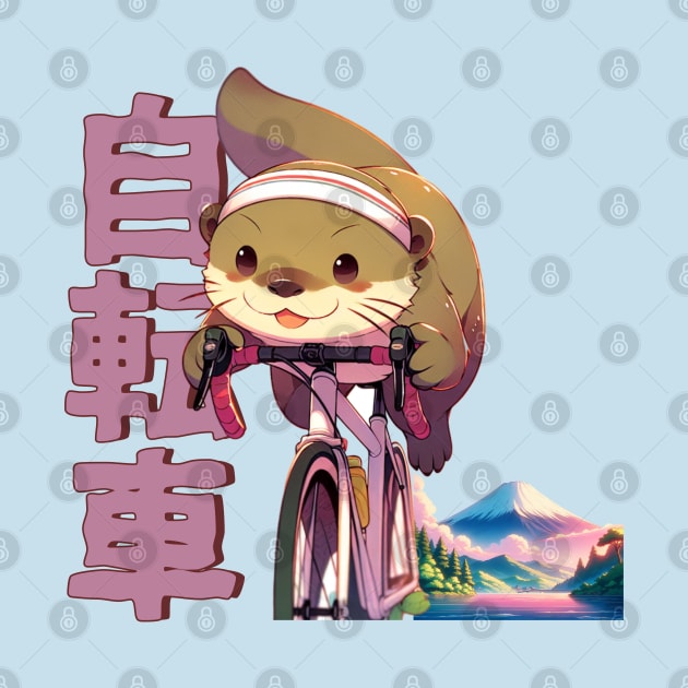 Cycling Otter Anime Manga Aesthetic by susanne.haewss@googlemail.com