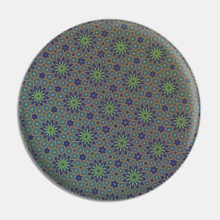 Abstract Pattern with Green Stars Pin