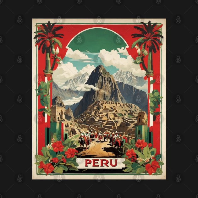 Peru Machu Picchu Tourism Vintage Poster 2 by TravelersGems