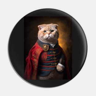 Royal Portrait of a Scottish Fold Cat Pin