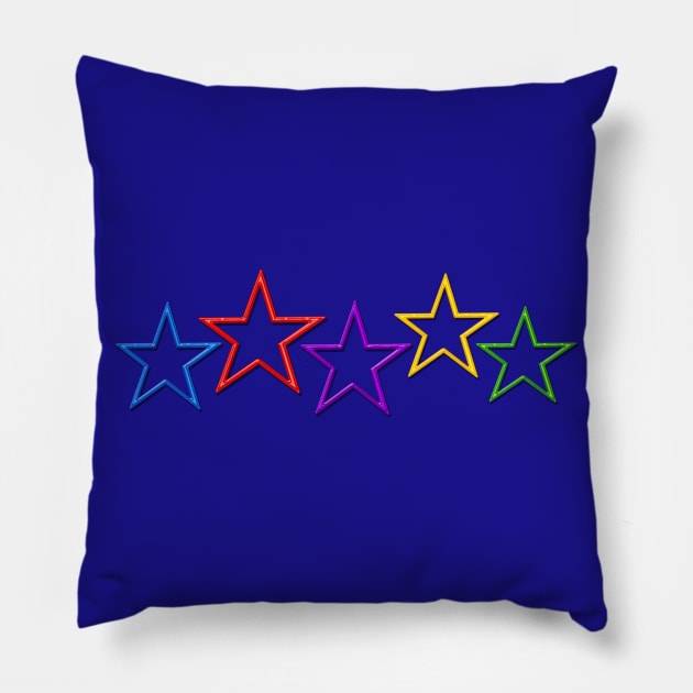 Colorful 3D Stars Pillow by BKMuir