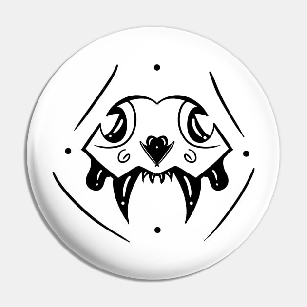 Skull Cat Graphite Pin by Chainsz