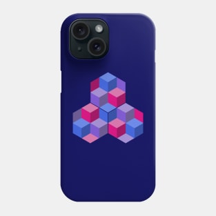 Cubes and Hexagons (Pink, Purple, Blue) Phone Case