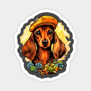 Psilocybin Dachshund Magnet